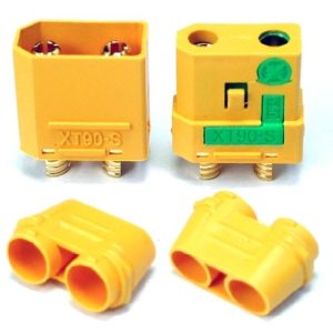 Коннекторы-разъемы без искры Amass XT90-S Anti-Sparking Male and Female Yellow 4.5mm