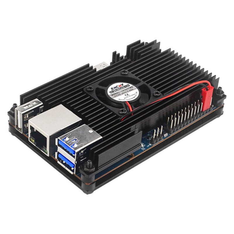 Металлический корпус для Orange Pi 5 с вентилятором