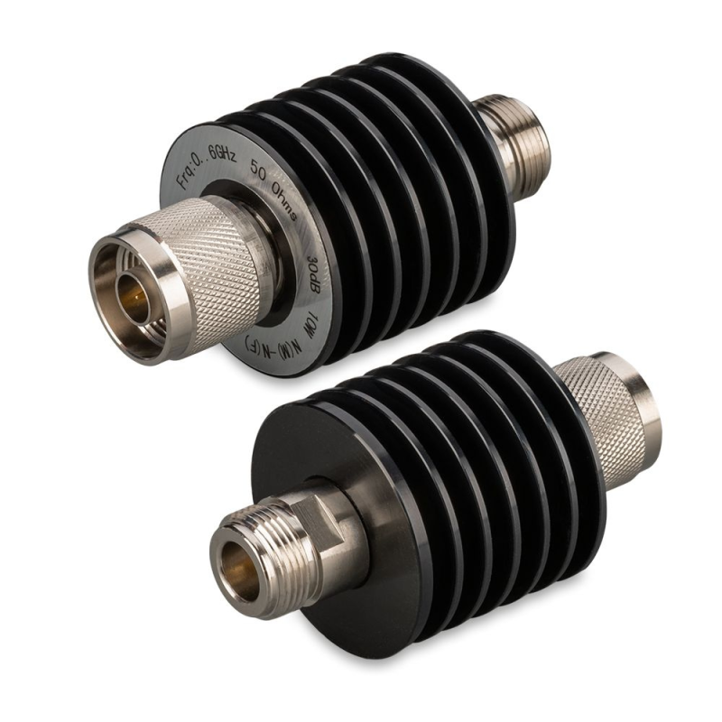 Аттенюатор KROKS 50 Ом, 30 дБ, 10 Вт (0-3 ГГц) N-connector