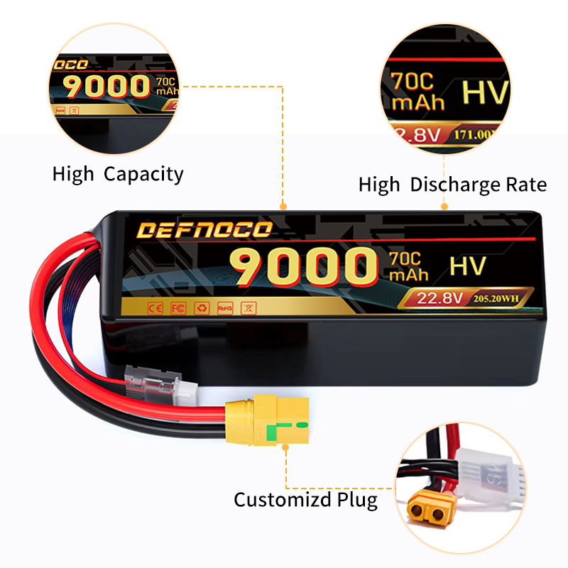 Аккумулятор 6S 9000mAh 22.8V XT60